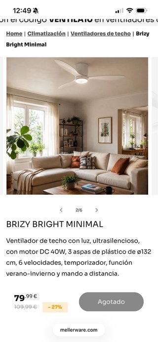 Ventilador de Techo Blanco