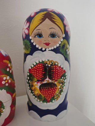 Set 7 Matrioske Russe Vintage..Dipinte a mano