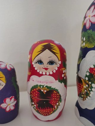 Set 7 Matrioske Russe Vintage..Dipinte a mano