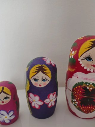 Set 7 Matrioske Russe Vintage..Dipinte a mano