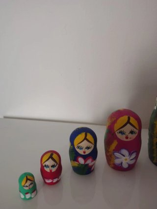 Set 7 Matrioske Russe Vintage..Dipinte a mano