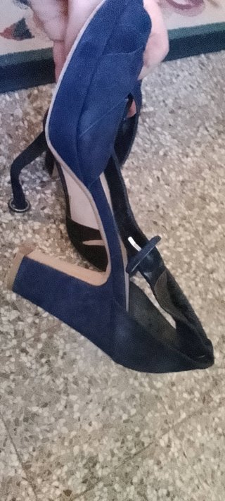 Scarpe velluto tacco 9 tg 40 vero cuoio made in It