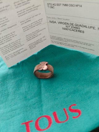 Anillo Tous Oso Oro 18K y Plata 925 talla 14