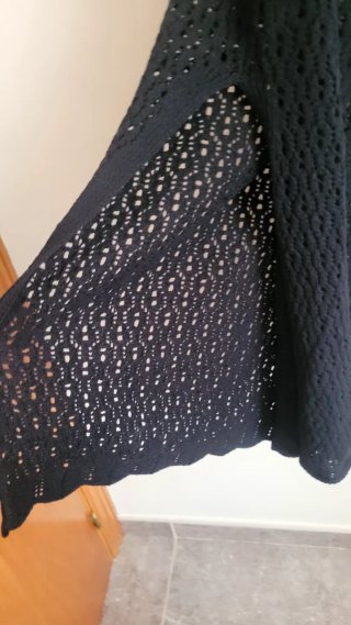 Falda larga de punto negra
