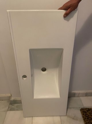 Lavabo de porcelana blanco 1 metro