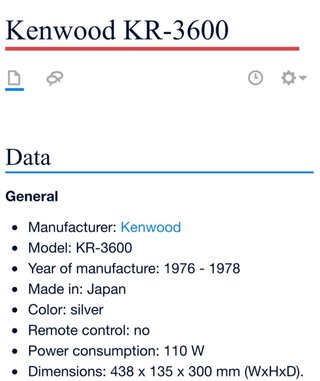 Receptor Estéreo Kenwood KR-3600 Vintage