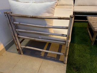 Conjunto esquinero exterior bambú y tela