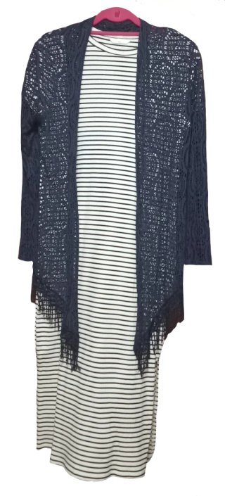 Vestido y Chaqueta Rayas Talla Única