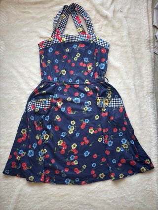 Vestido Mango Azul Estilo Vintage Talla M