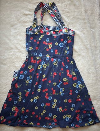 Vestido Mango Azul Estilo Vintage Talla M