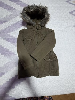 Cappotti per bambina verde e rosa taglia 7