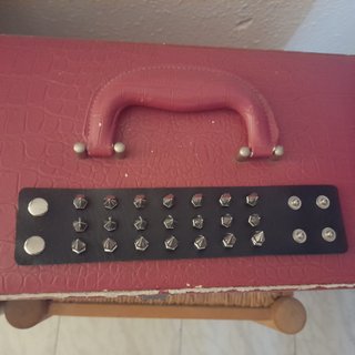 Pulsera Tachuelas Pinchos 3 Filas Negra