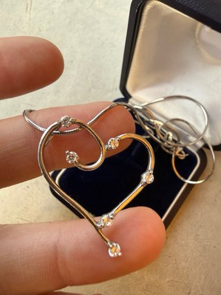 Collana Cuore Argento 925 con Zirconi