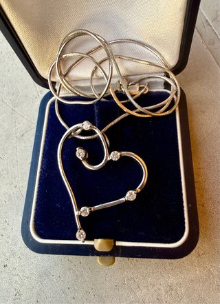 Collana Cuore Argento 925 con Zirconi
