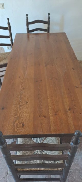 Mesa de roble macizo mas sillas