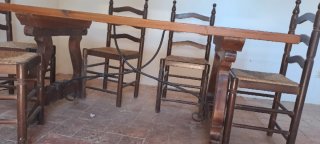 Mesa de roble macizo mas sillas