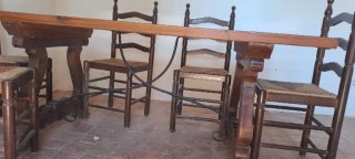 Mesa de roble macizo mas sillas