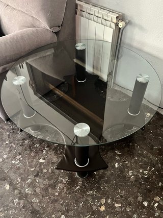 Mesa de salón cristal redonda