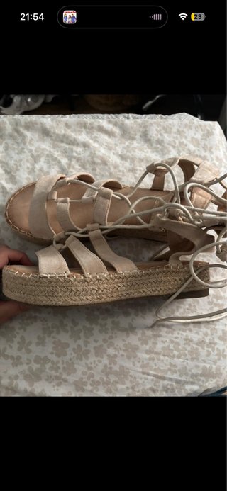 Sandalias gladiador beige