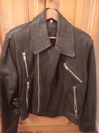Chaqueta Cuero Rockera Años 80 Talla L