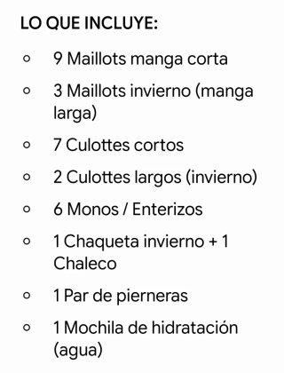 Lote Ropa Ciclismo M/L Maillots Culottes Mono