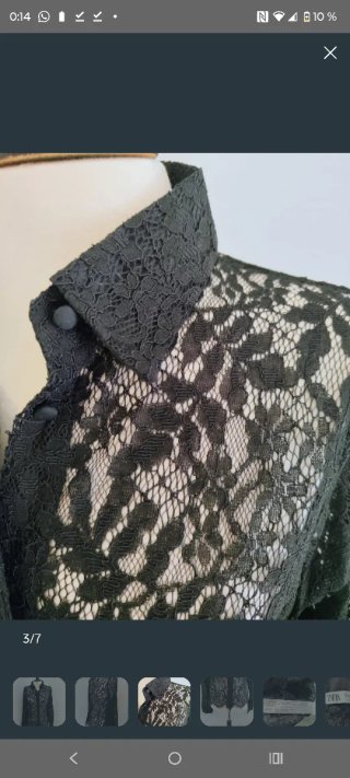 Camisa Zara encaje negra Talla M