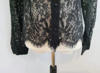 Camisa Zara encaje negra Talla M