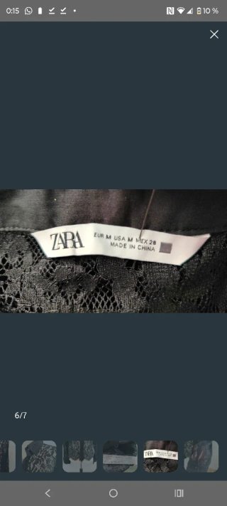 Camisa Zara encaje negra Talla M