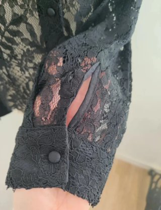 Camisa Zara encaje negra Talla M