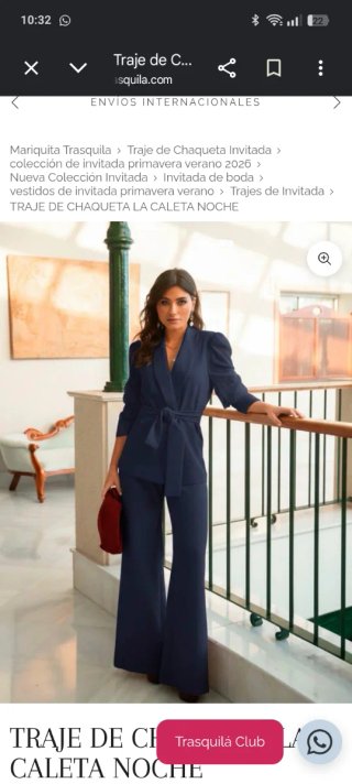 Traje de chaqueta y pantalón azul