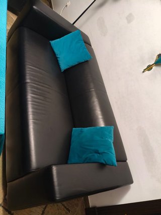 Sofá Negro Polipiel Ikea