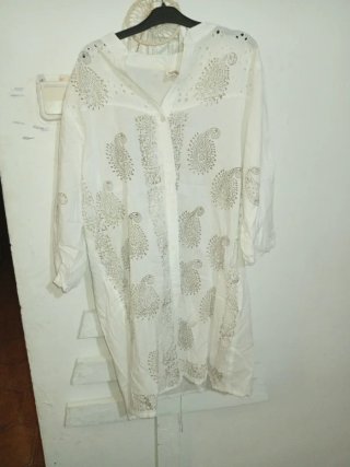 Vestido blanco estampado mujer talla l