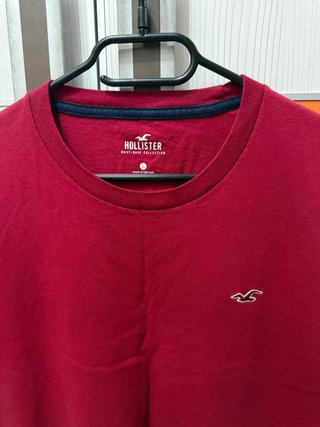 Camiseta Hollister Logo Granate Talla L