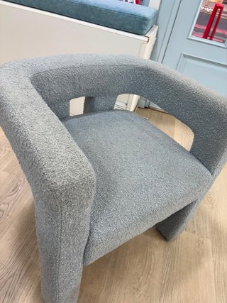 Set di 2 sedie imbottite grigio azzurro chiaro