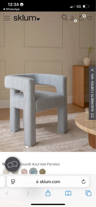 Set di 2 sedie imbottite grigio azzurro chiaro