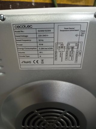 Nevera sobremesa Cecotec GrandCooler 46L