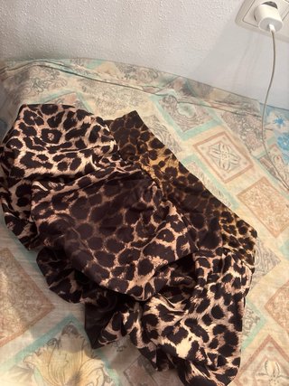 Mini falda pantalón leopardo volantes