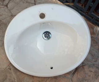 Lavabo de cerámica blanco para empotrar