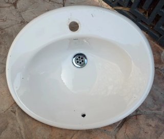 Lavabo de cerámica blanco para empotrar