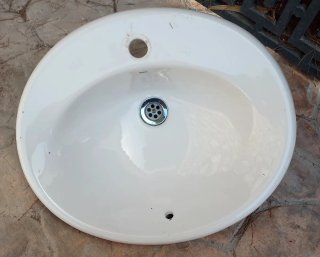 Lavabo de cerámica blanco para empotrar
