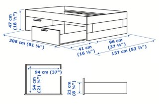 Cama juvenil Brimnes Ikea blanca