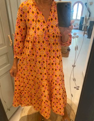 Vestido largo estampado Zara