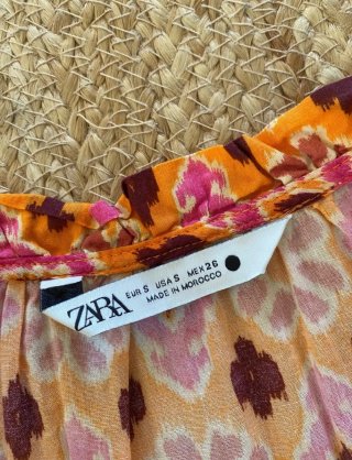 Vestido largo estampado Zara