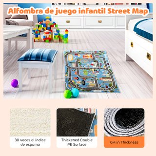 Alfombra de Juegos para Niños + 9 Coches de Tela
