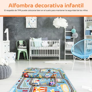 Alfombra de Juegos para Niños + 9 Coches de Tela