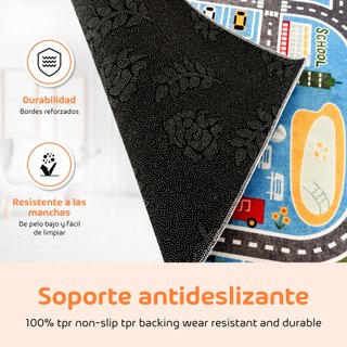 Alfombra de Juegos para Niños + 9 Coches de Tela