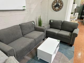 Sofá 3+2 plazas gris tela