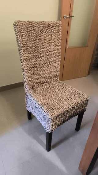 Silla de comedor mimbre y madera