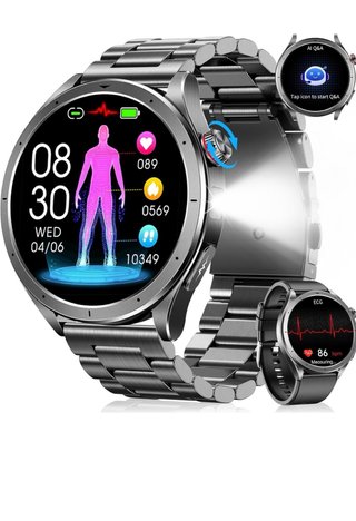 Reloj Inteligente Negro y Plateado
