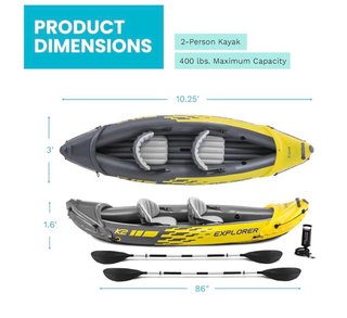 Kayak inflable Intex Explorer 2 personas